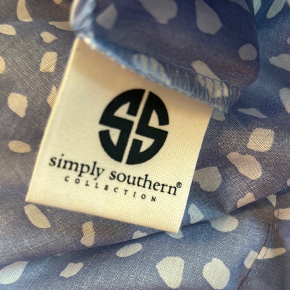 Simply Southern Blue and White Sleeveless Maxi Sundress With Pompoms XL NWOT - Picture 10 of 15